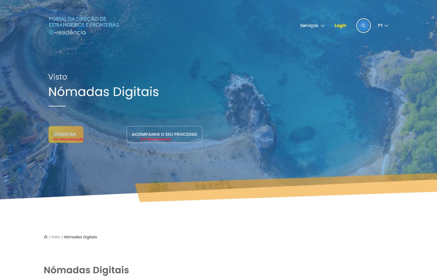 Check the official digital nomad service