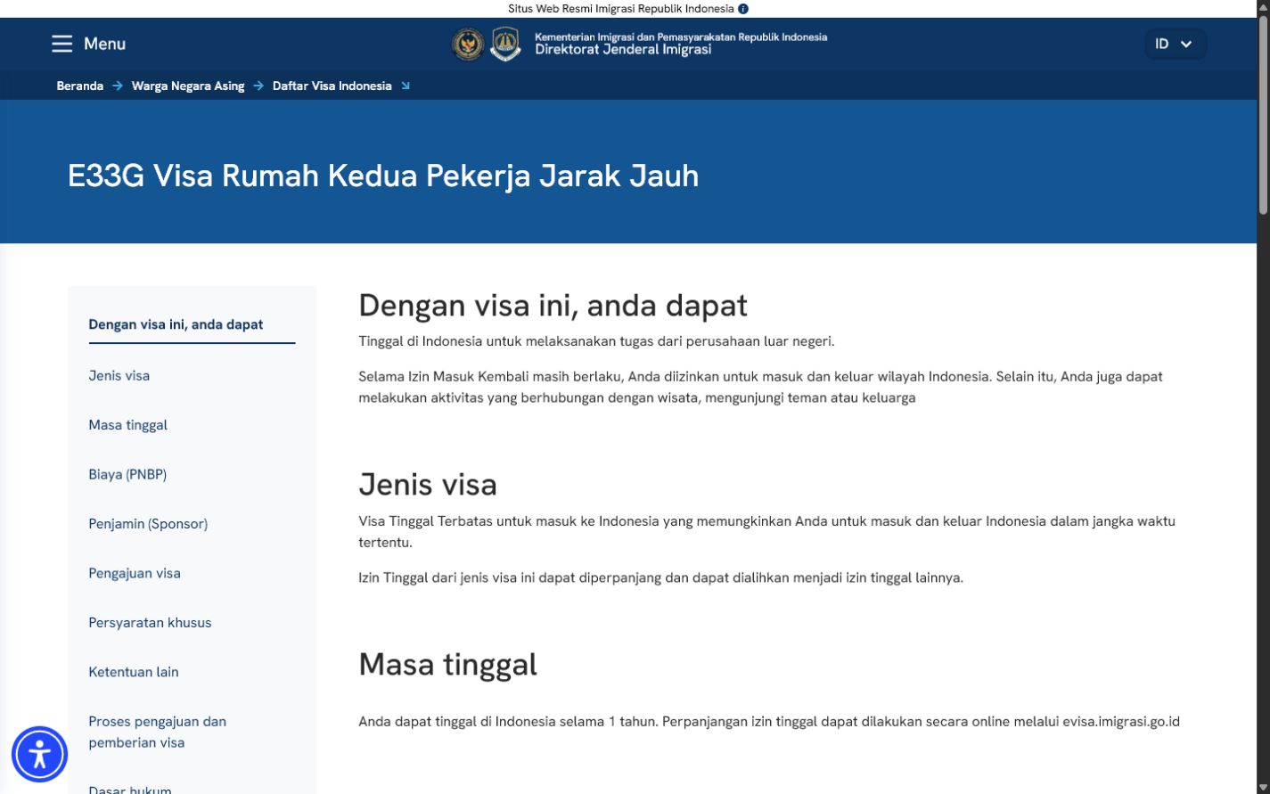 Review the official E33G visa page