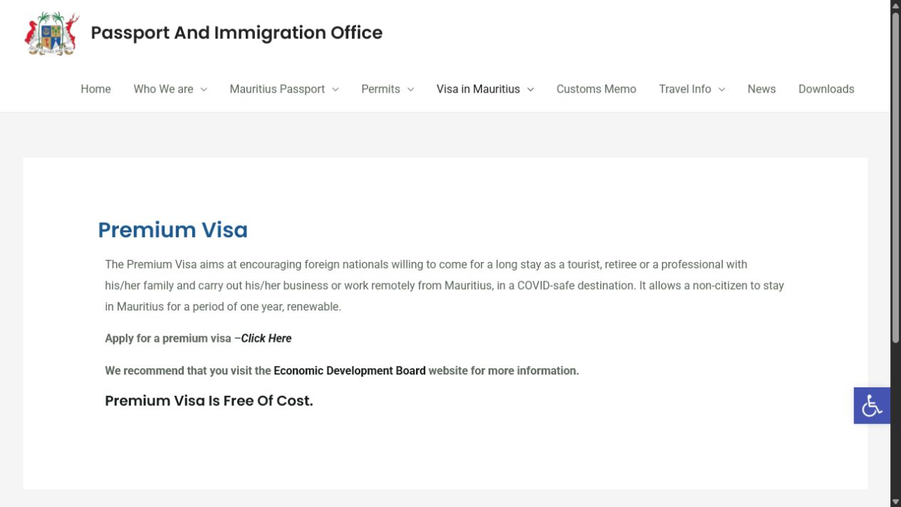 Open the official Premium Visa page