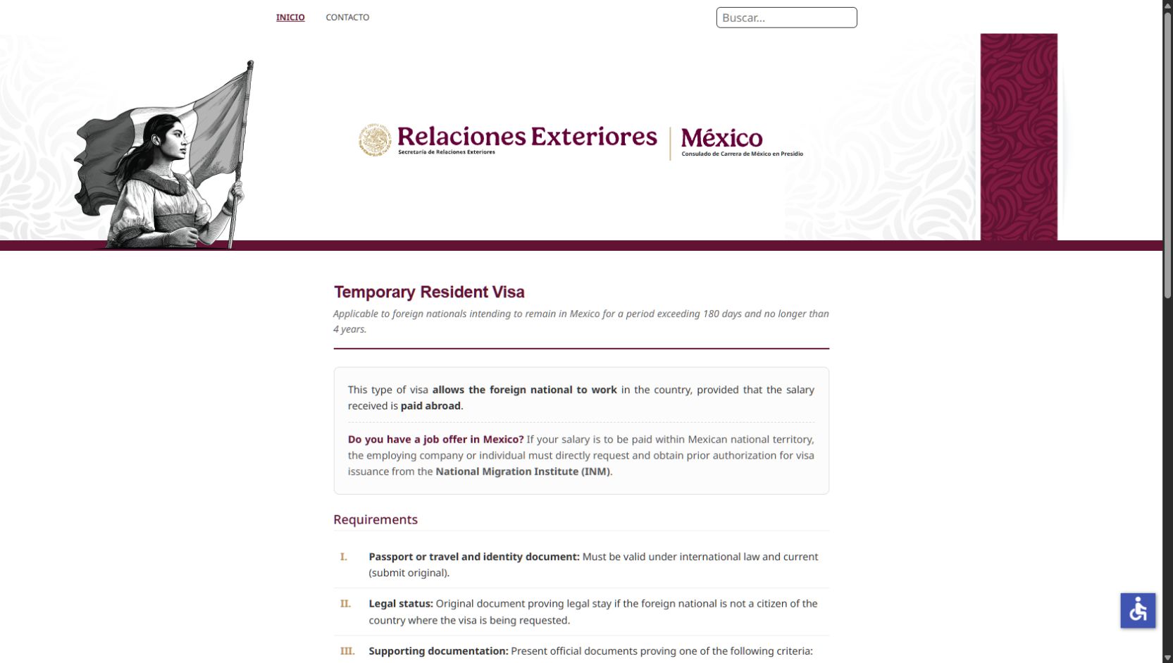Review the official temporary resident visa route