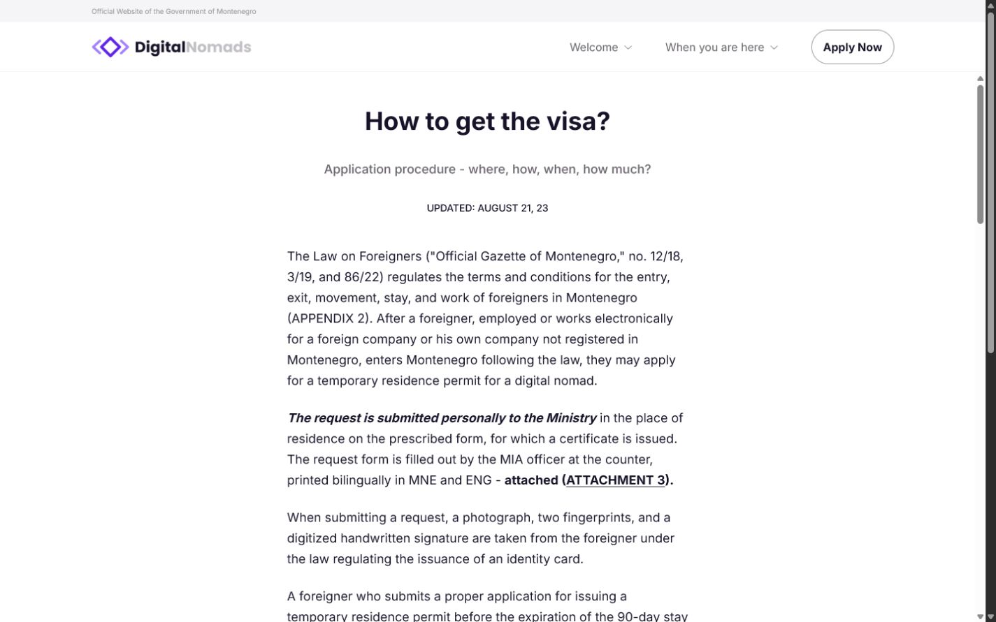 Follow the official temporary-residence procedure