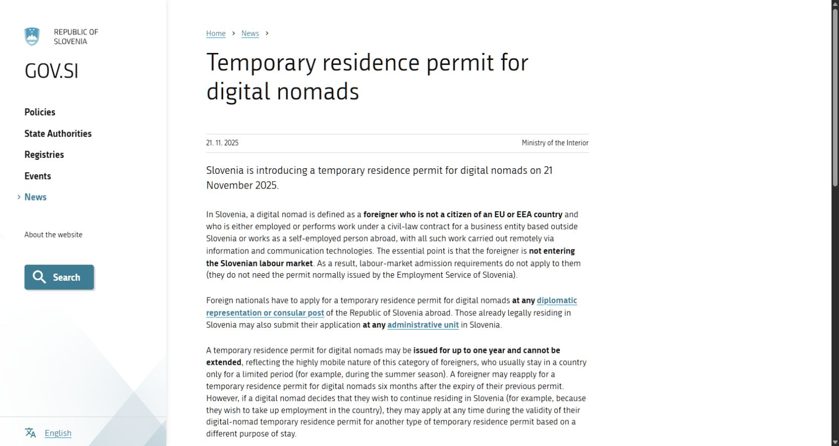 Review Slovenia's official digital-nomad permit