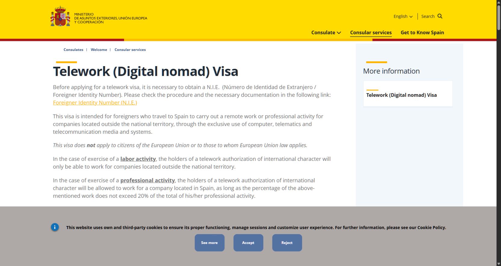 Review Spain's official telework visa instructions