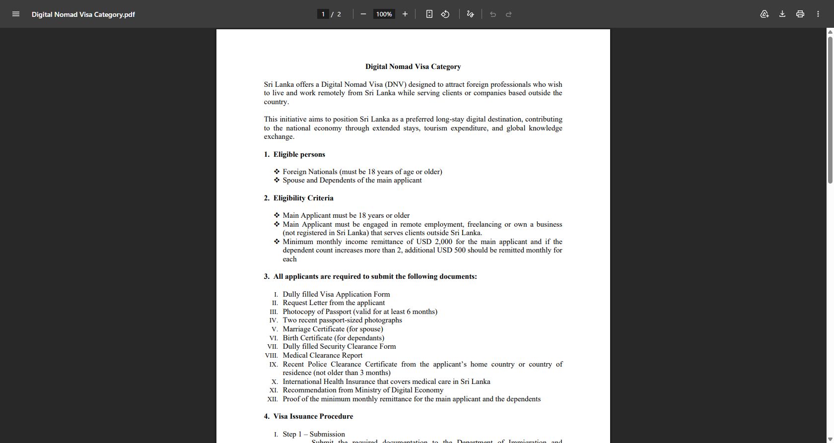 Review the official digital nomad visa PDF